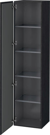 Duravit Hochschrank L-Cube 363x400x1760mm, 1 Tür links, Eiche Schwarz – Wandhängend mit Soft-Close