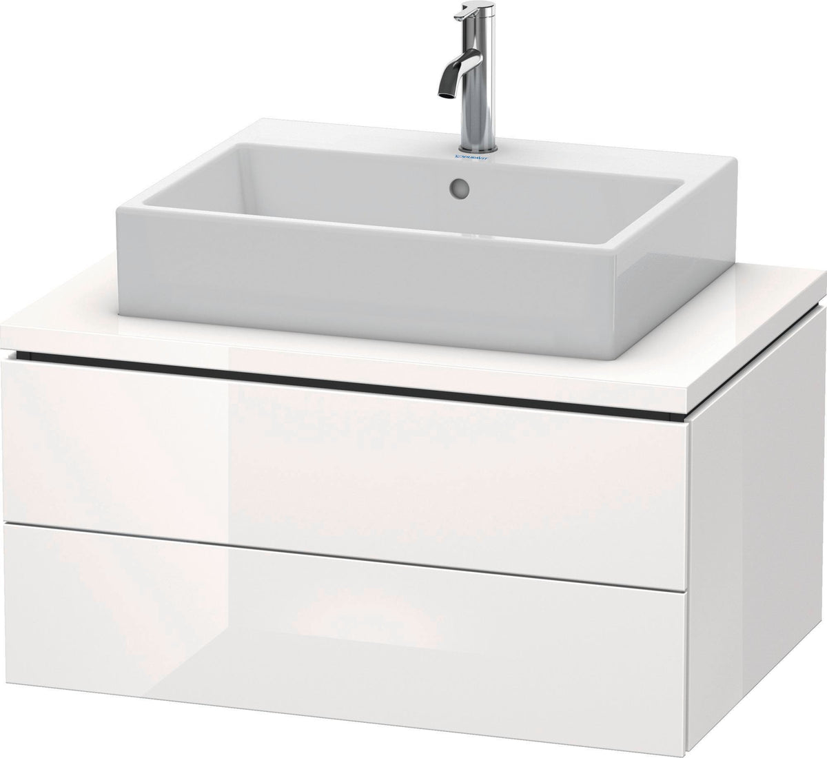 DURAVIT L-Cube Konsolenwaschtischunterbau 820 mm betongrau matt mit 2 Schubkästen