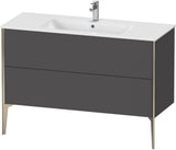 DURAVIT XViu Waschtischunterbau bodenstehend 1210 mm, 2 Auszüge, champagner matt/weiß matt