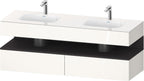 weiß / QA EWT m.Kon-WTU,1600x550x600mm,WPl:2 Ni-Bel,Weiß Hochgl,Ni:Graph.Superm,Deko