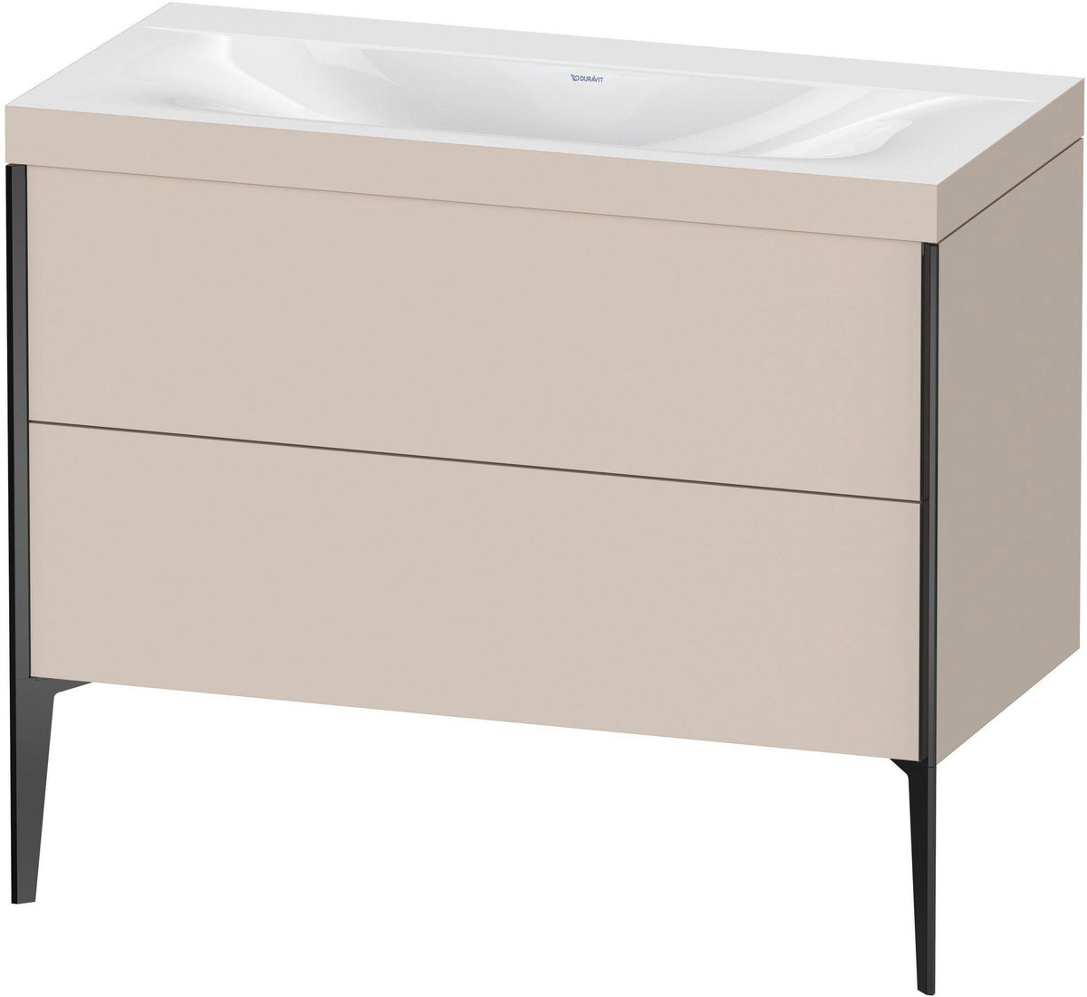 DURAVIT XViu c-bonded Waschtischset 1000 mm – bodenstehend, 2 Auszüge, Push-Open