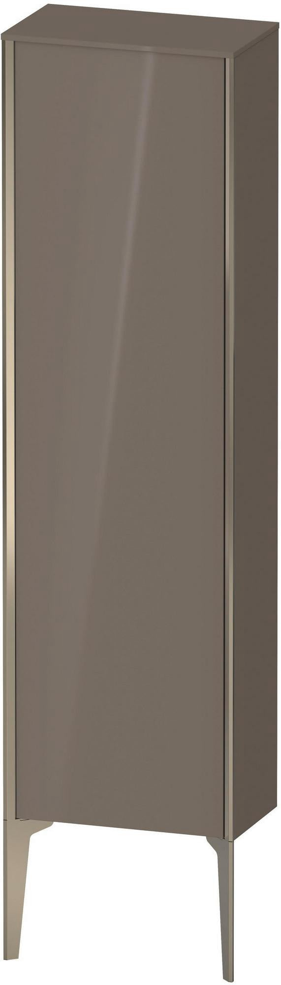 Duravit Halbhochschrank XViu 1330 mm, 1 Tür, grau hochglänzend, Push-Open & Soft-Close
