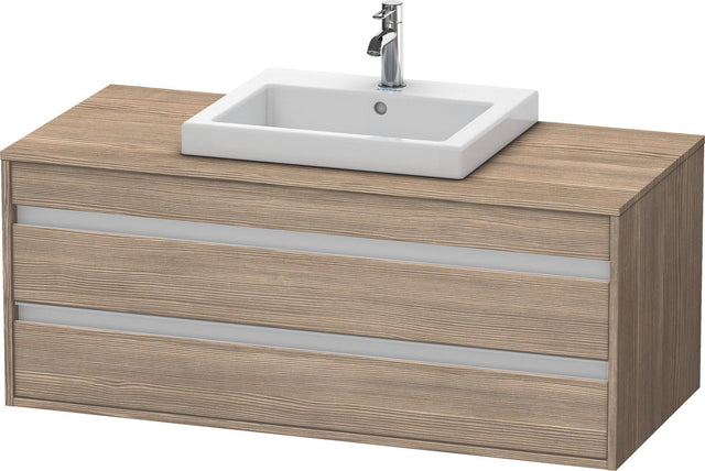 DURAVIT Ketho Konsolenwaschtischunterbau 1200 mm Eiche Terra – 2 Schubkästen, wandhängend