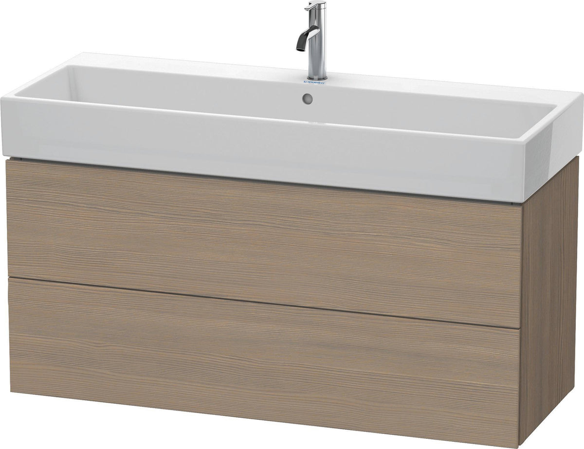 Duravit L-Cube Waschtischunterbau 1184 mm Amerikanisch Nussbaum mit 2 Schubkästen und Tip-On-Technik