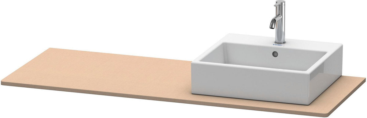 Duravit XSquare Konsole 1400x550mm betongrau matt – 1 Ausschnitt, mit Siphonaussparung
