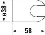 DURAVIT Brausehalter konisch 38x58 Chrom – Verdeckte Wandbefestigung inkl. Montagematerial