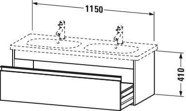 DURAVIT Ketho Waschtischunterbau wandhängend 1150 mm, 1 Auszug, weiß matt – mit Soft-Close