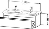 DURAVIT Ketho Waschtischunterbau wandhängend 1150 mm, 1 Auszug, weiß matt – mit Soft-Close