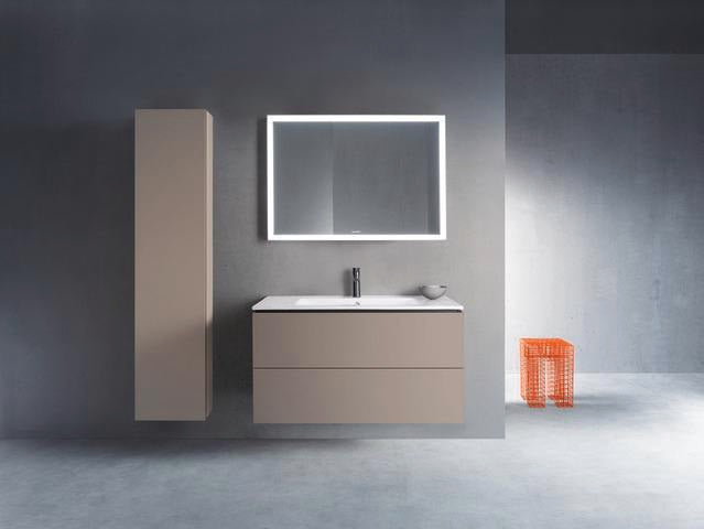 Duravit L-Cube Waschtischunterbau 1020 mm taupe matt – wandhängend, 2 Schubkästen, Tip-On