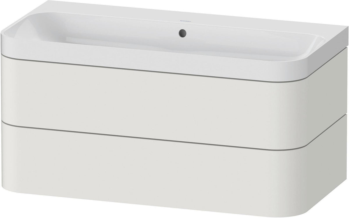 DURAVIT Happy D.2 c-shaped Waschtischset 975 mm wandhängend mit Tip-on und Soft-Close