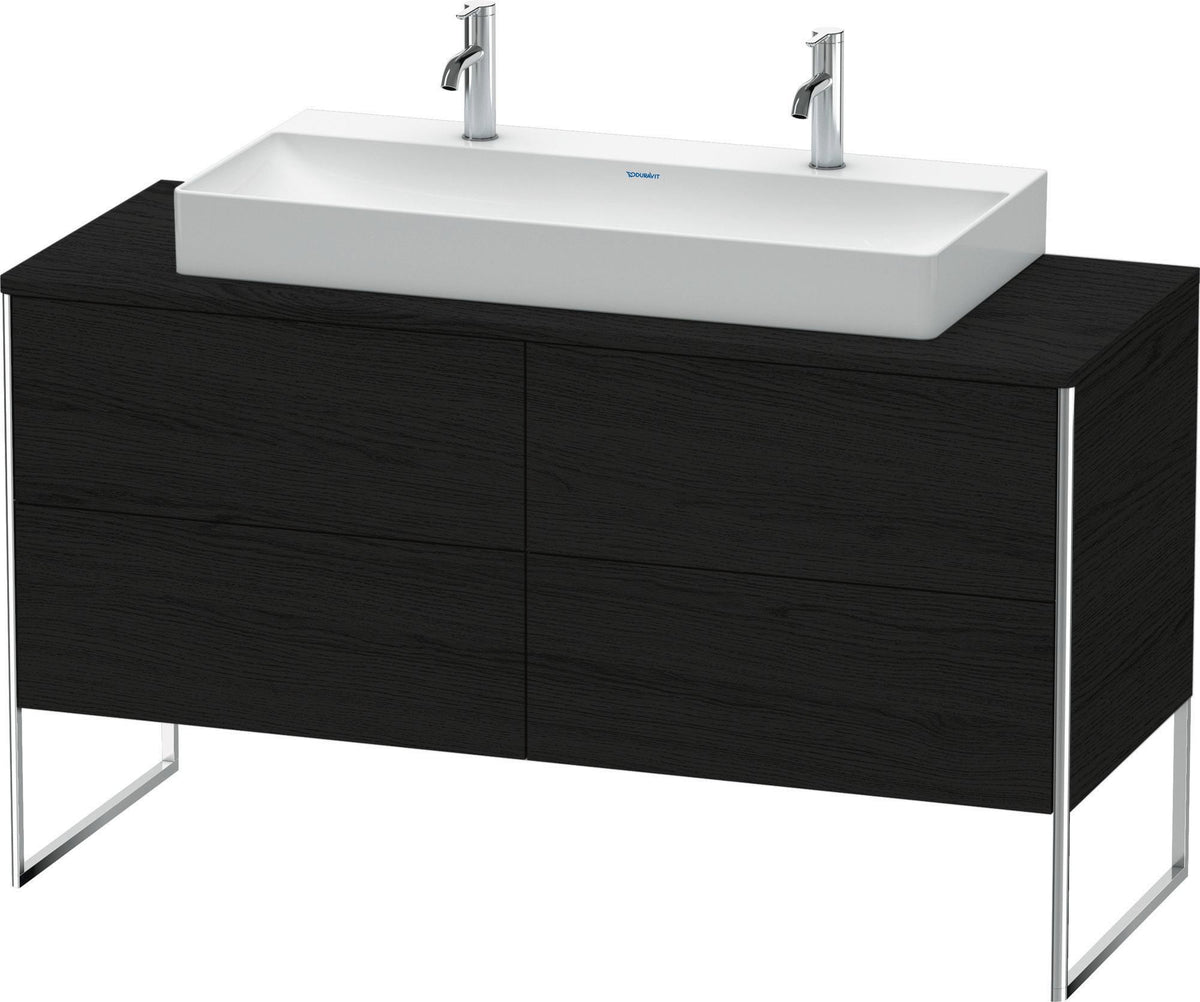 Duravit XSquare Waschtischunterbau 1400 mm betongrau matt mit 4 Auszügen und Tip-On-Technik