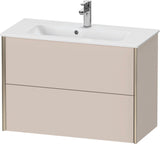 DURAVIT XViu Waschtischunterbau wandhängend 810 mm, 2 Schubladen, champagner matt/weiß matt
