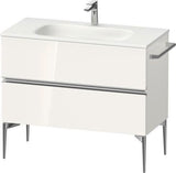 DURAVIT Sivida Waschtischunterbau 1010 mm Nussbaum mit 2 Schubkästen und Soft-Close