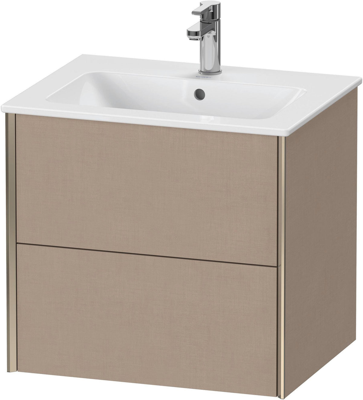 DURAVIT XViu Waschtischunterbau wandhängend 610 mm, 2 Schubkästen, weiß matt – ohne Griff, mit Tip-On-Technik