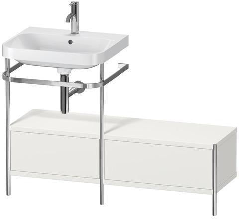 Duravit Happy D.2 Plus Waschtischset 1200 mm taupe supermatt – Einrichtungssystem Nussbaum rechts, bodenstehend, mit Hahnloch