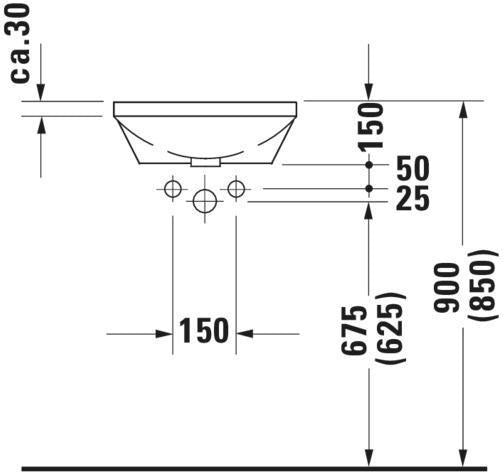 DURAVIT Einbauwaschtisch Architec 400 mm weiß ohne Überlauf für Unterbaumontage