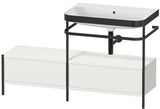 DURAVIT Waschtischset Happy D.2 Plus 1400 mm Taupe Supermatt mit Metallkonsole und Stauraum