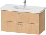 Duravit XBase Waschtischunterbau wandhängend 600 mm, 2 Schubladen, weiß matt – Soft-Close