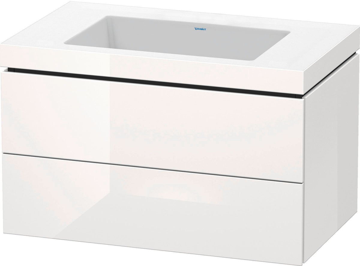 DURAVIT L-Cube c-bonded Waschtischset 800 mm mit Vero Air, 2 Schubkästen, Weiß Matt