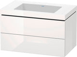 DURAVIT L-Cube c-bonded Waschtischset 800 mm mit Vero Air, 2 Schubkästen, Weiß Matt