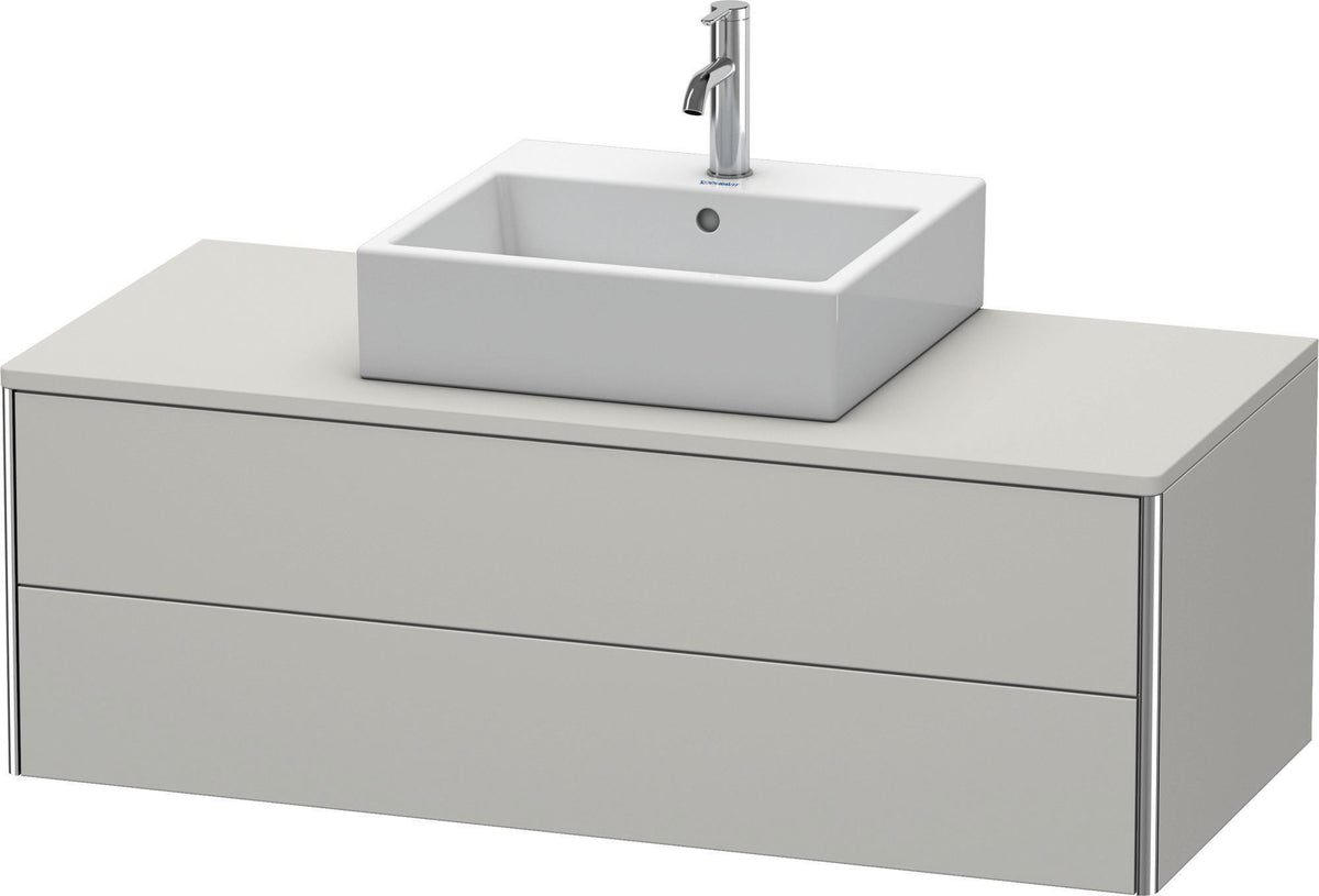 Duravit XSquare Waschtischunterbau 1200 mm, 2 Schubkästen, betongrau matt, wandhängend