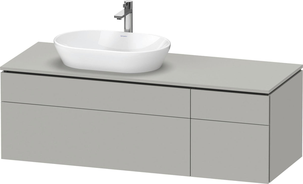 Duravit L-Cube Waschtischunterbau 1420 mm Taupe supermatt mit Tip-On Technik