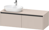 Duravit Ketho.2 Konsolen-Waschtischunterbau 1400 mm Betongrau Matt mit 2 Auszügen