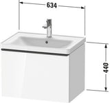 Duravit D-Neo Waschtischunterbau 634 mm Eiche Terra Matt mit Bronze-Griff und Soft-Close