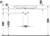 Duravit Aufsatzbecken PuraVida 700 mm ohne Überlauf, geschliffen, weiß – Design Classics