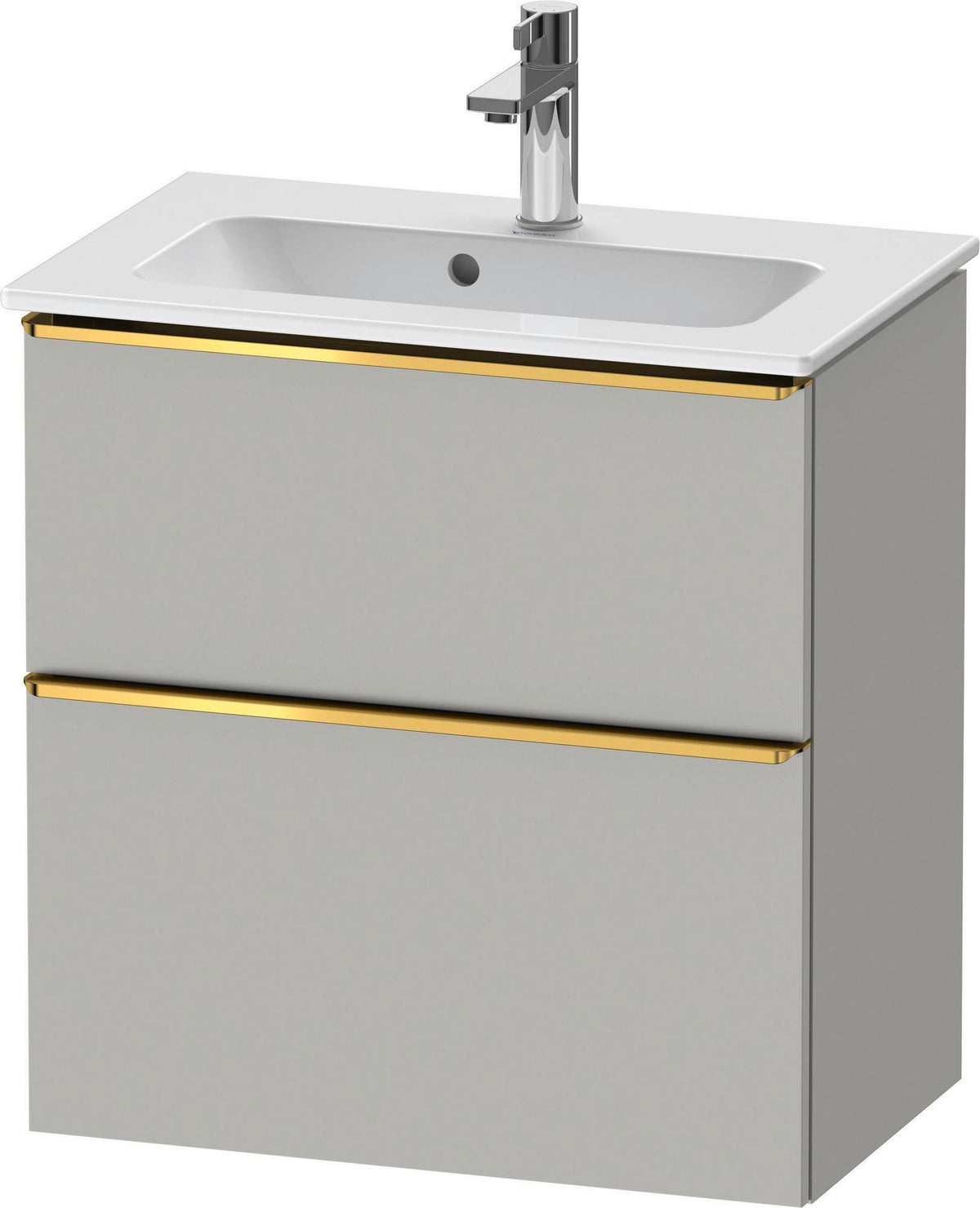 Duravit D-Neo Waschtischunterbau 610 mm betongrau matt mit Soft-Close und Bronze-Griff