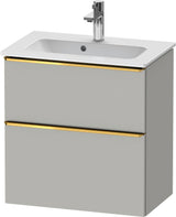 Duravit D-Neo Waschtischunterbau 610 mm betongrau matt mit Soft-Close und Bronze-Griff