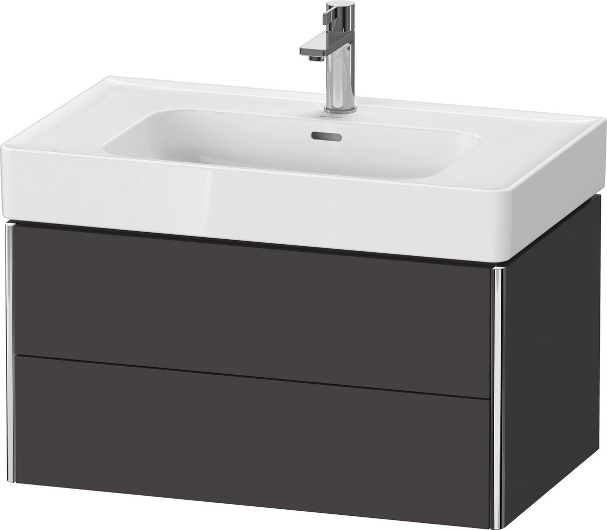 DURAVIT XSquare Waschtischunterbau 784 mm Taupe mit 2 Schubkästen und Tip-on Technik