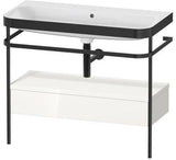 Duravit Waschtischset Happy D.2 Plus 975x490mm Taupe Supermatt mit Nussbaum-Konsole