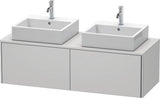 Duravit Waschtischunterbau XSQUARE 1400x400x548mm 2 Auszüge s-matt Eiche Ahorn links