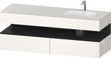 DURAVIT Qatego Einbauwaschtisch mit Konsolenwaschtischunterbau 1600 mm Weiß Matt