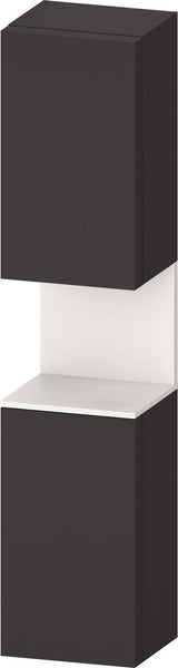 DURAVIT Qatego Hochschrank 400 mm, 2 Türen, weiß Hochglanz, Eiche Schw. Matt
