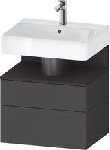 DURAVIT Qatego Waschtischunterbau 590 mm wandhängend, 1 Auszug, weiß Hochglanz, Nische Eiche Schwarz