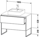 Duravit XSquare Waschtischunterbau 1000 mm mit 2 Auszügen, Stehend, Ahorn/Matt