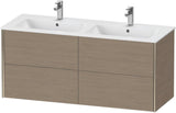 Duravit XViu Waschtischunterbau wandhängend 1280 mm, 4 Schubkästen, champagner matt/weiß matt