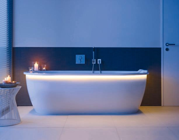 DURAVIT Darling New Badewanne 1900x900 mm Vorwand, weiß Acryl mit Gestell & 2 Rückenschrägen
