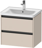 taupe supermatt / 2 Schubkästen / Waschtischunterbau