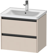DURAVIT Ketho.2 Waschtischunterbau 634 mm betongrau matt mit 2 Schubkästen und Soft-Close