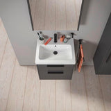DURAVIT D-Code Halbhochschrank 400 mm, rechts, Basalt Matt, 1 Tür, Glasböden