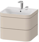 Duravit Waschtischset Happy D.2 Plus 575x490mm mit 2 Schubkästen in Taupe Supermatt