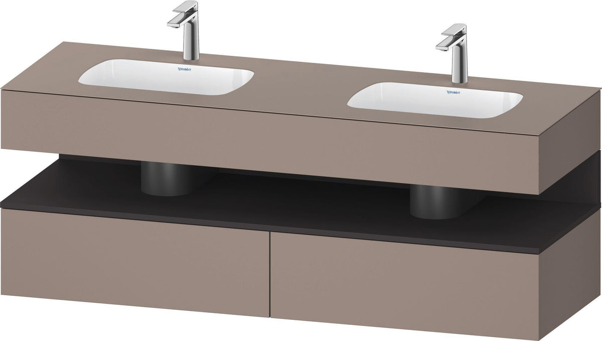 DURAVIT Qatego Studio F. A. Porsche Waschtischset 1600 mm mit Konsolenwaschtischunterbau, 2 Auszüge