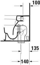 DURAVIT DuraStyle Stand-WC 575 mm Tiefspüler, Abgang waagerecht, WonderGliss, weiß