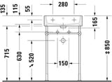 Duravit Waschtisch Vero Air 500 mm, 1 Hahnloch, ohne Überlauf, weiß – Wandmontage