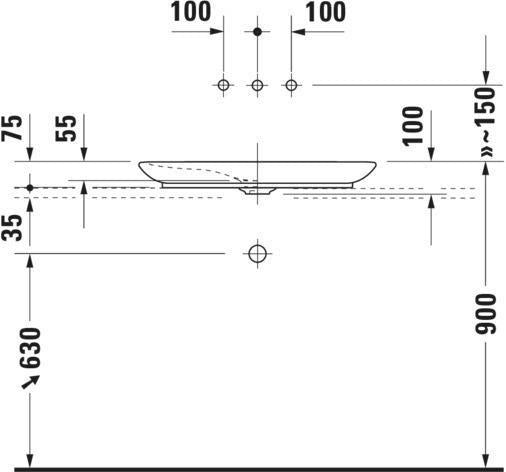 Duravit Aufsatzbecken PuraVida 700 mm ohne Überlauf, geschliffen, weiß – Design Classics