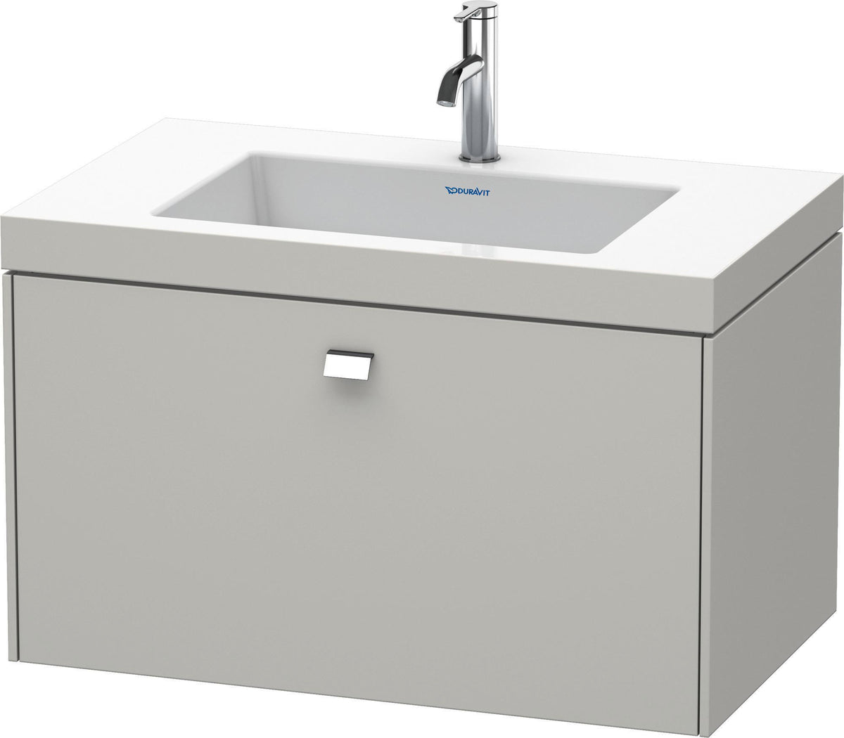 DURAVIT Brioso c-bonded Waschtischset 800 mm mit Unterschrank, 1 Auszug, betongrau matt