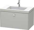 betongrau matt / mit 1 Hahnloch / grau